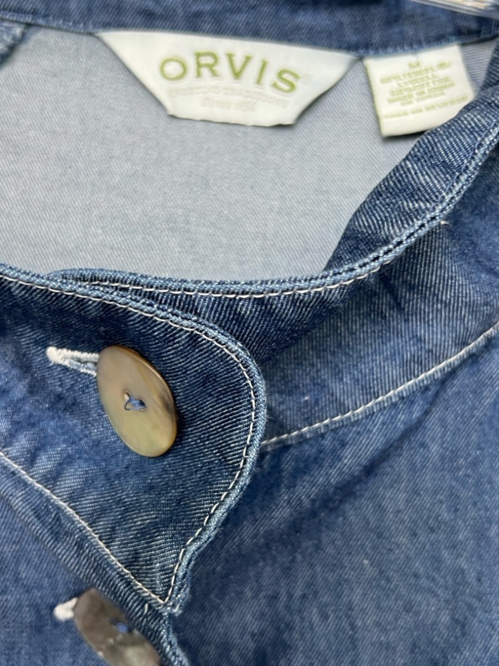 Orvis Women's Dark Blue Denim Button Jacket - Picture 4 of 5